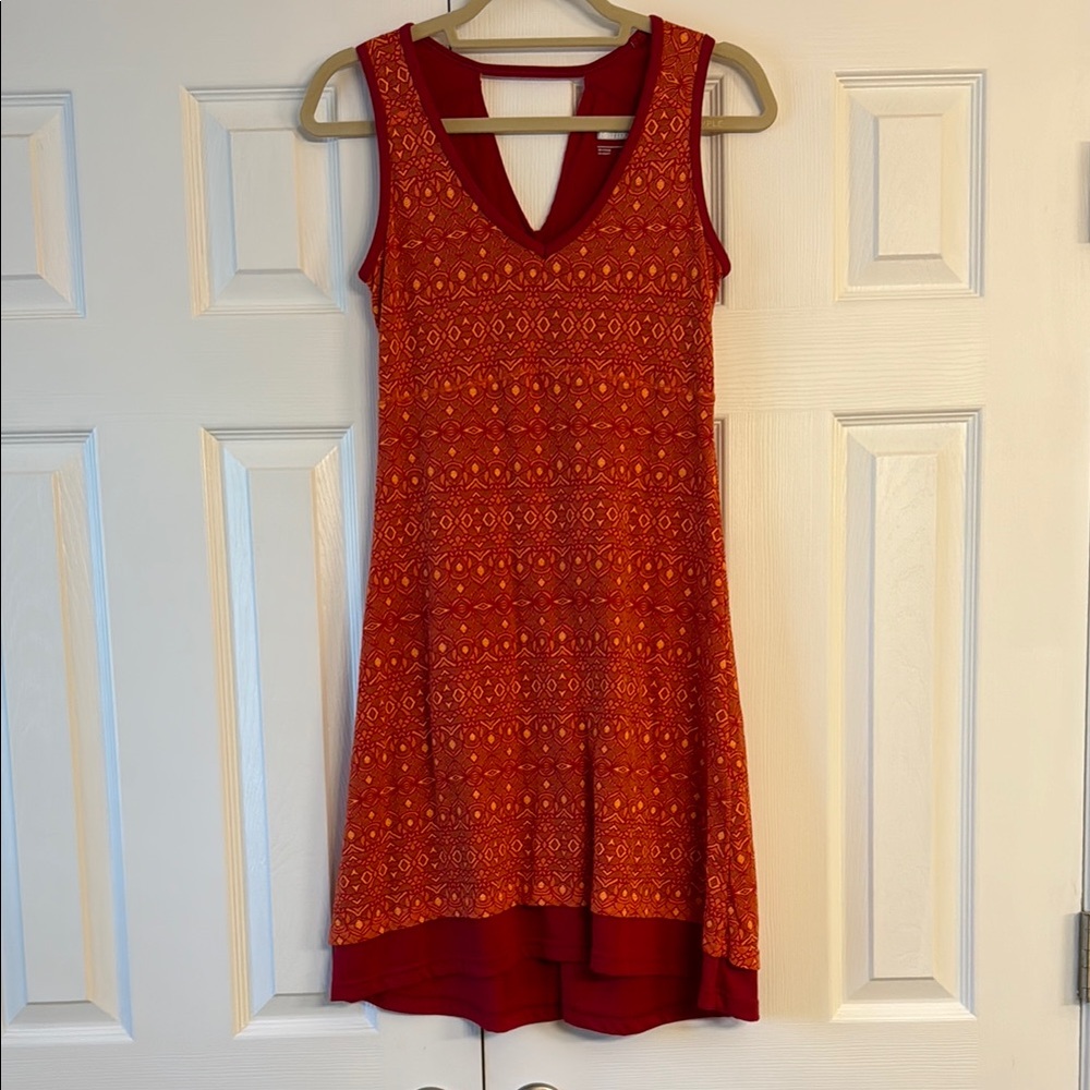 Marmot Red-Orange Asymmetrical Ruffled Sundress